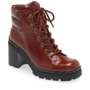 Jeffrey Campbell Hikes Block Heel Bootie In Brown. Sz: 8.5